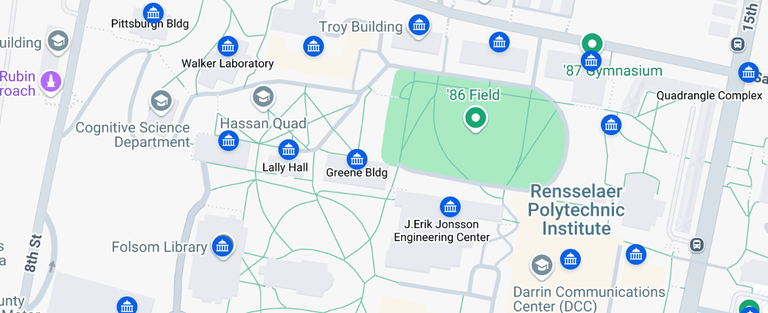 image of a screen shot of RPI's campus from google maps. 